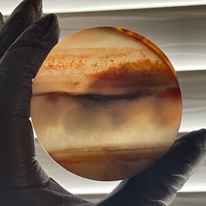 Agate Art Piece - Carnelian Hand carved coaster/display piece
